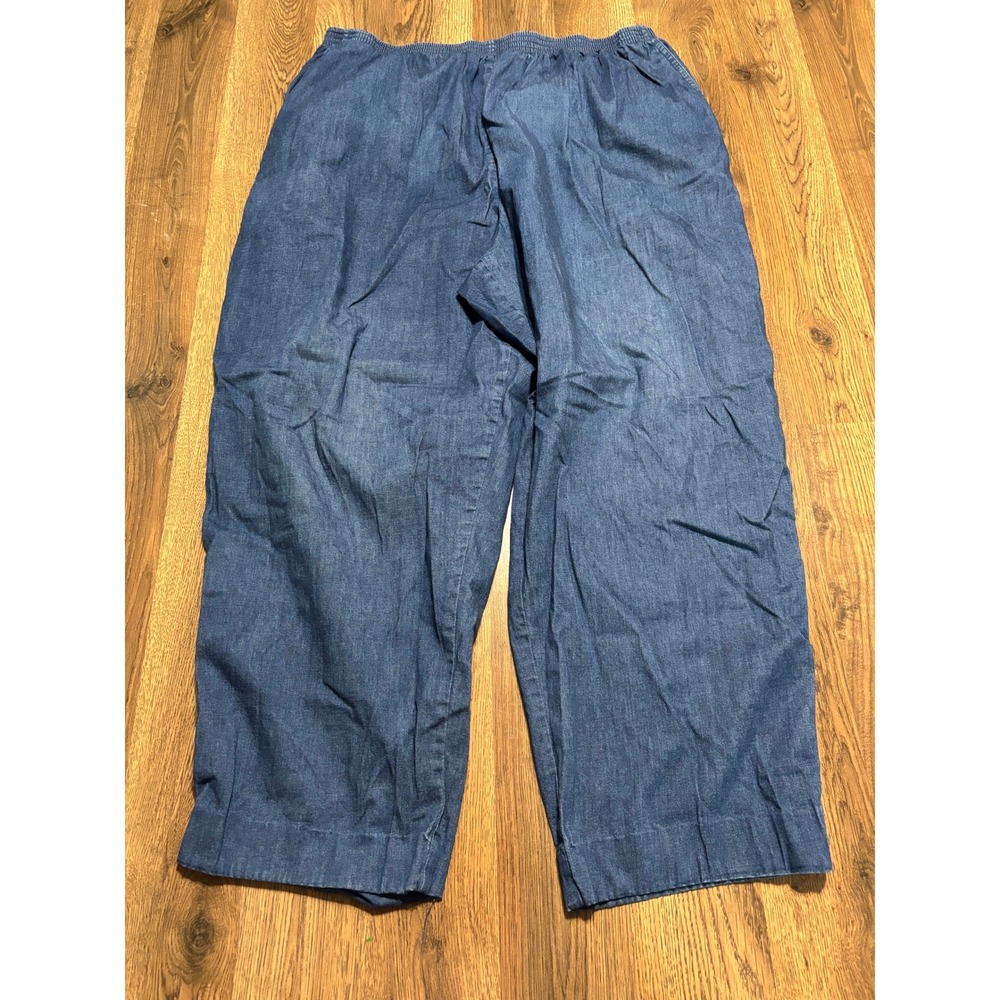 Alfred Dunner Jeans Women 20 Blue Denim Pants Elastic Waist Lightweight Cotton
